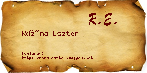 Róna Eszter névjegykártya